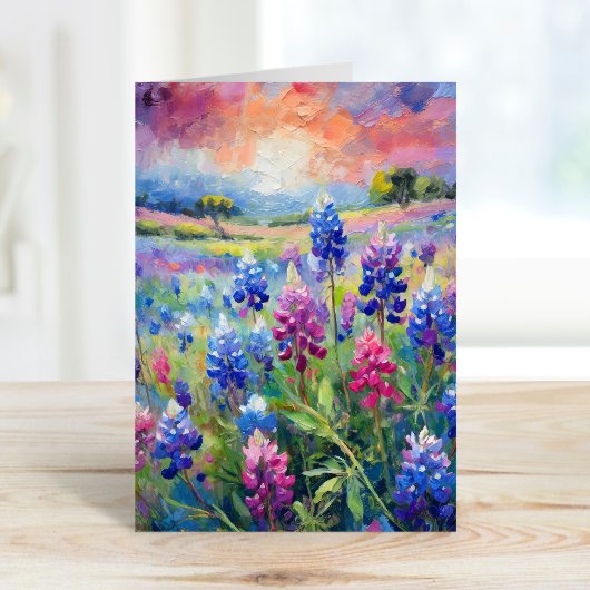Bluebonnets Abstrakte Blumenart Karte