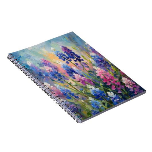 Bluebonnets Abstrakte Blumenart Notizblock (Rechte Seite)