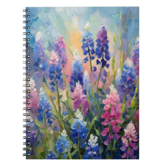 Bluebonnets Abstrakte Blumenart Notizblock (Vorderseite)