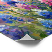Bluebonnets Abstrakte Blumenart Poster (Ecke)