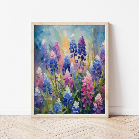 Bluebonnets Abstrakte Blumenart Poster
