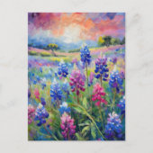 Bluebonnets Abstrakte Blumenart Postkarte (Vorderseite)