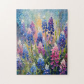 Bluebonnets Abstrakte Blumenart Puzzle (Vertikal)