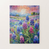 Bluebonnets Abstrakte Blumenart Puzzle (Vertikal)