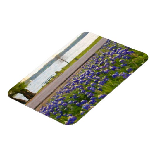 Bluebonnets am See Magnet (Linke Seite)