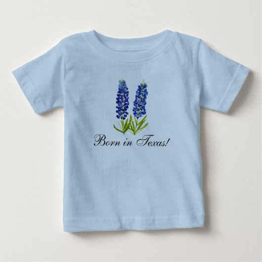 Bluebonnets Aquarell Floral Boy Baby Baby T-shirt (Vorderseite)