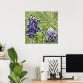 Bluebonnets auf Glas Poster (Heimbüro)