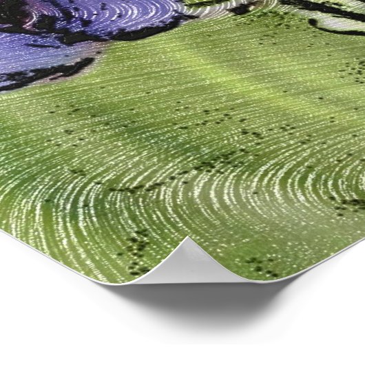 Bluebonnets auf Glas Poster (Ecke)