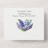 Bluebonnets Blauer Wildblume Lupin All In One Einladung (Rückseite)