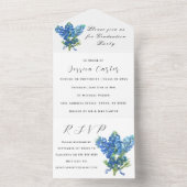 Bluebonnets Blauer Wildblume Lupin All In One Einladung (Innen Boden)