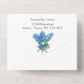 Bluebonnets Blauer Wildblume Lupin All In One Einladung (Rückseite)