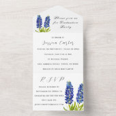 Bluebonnets Blauer Wildblume Lupin All In One Einladung (Innen Boden)