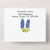 Bluebonnets Blauer Wildblume Lupin All In One Einladung (Rückseite)