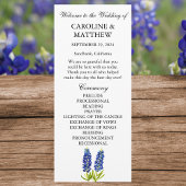 Bluebonnets Blue Floral Elegante Moderne Hochzeit Programm