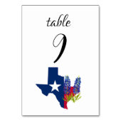 Bluebonnets Blue Floral Texas Blume Hochzeit Tischnummer (Rückseite)