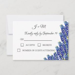 Bluebonnets Blue Floral Texas Blume Moderne UAWG RSVP Karte