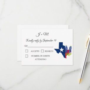 Bluebonnets Blue Floral Texas Blume Moderne UAWG RSVP Karte