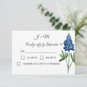 Bluebonnets Blue Floral Texas Blume Moderne UAWG RSVP Karte (Stehend Vorderseite)