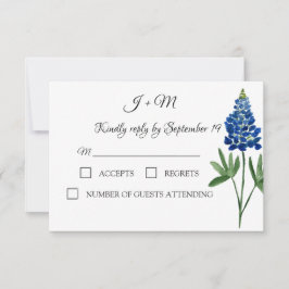 Bluebonnets Blue Floral Texas Blume Moderne UAWG RSVP Karte