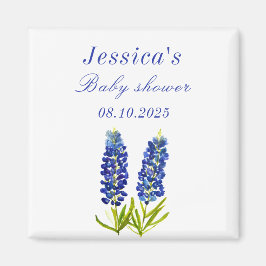 Bluebonnets Blue Floral Texas Girl Baby Dusche Magnet