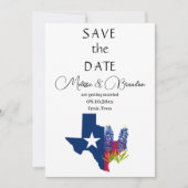 Bluebonnets Blue Floral Texas Rustikale Hochzeit Einladung (Vorderseite)