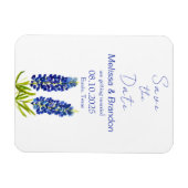 Bluebonnets Blue Floral Texas Rustikale Hochzeit Magnet (Horizontal)