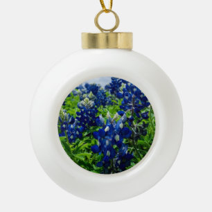 Bluebonnets Blue Floral Texas Texan Elegant Keramik Kugel-Ornament