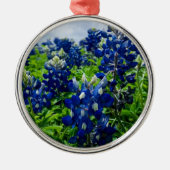 Bluebonnets Blue Floral Texas Texan Elegant Ornament Aus Metall (Vorne)