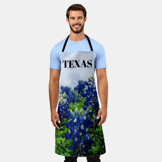 Bluebonnets Blue Floral Texas Texan Elegant Schürze (Getragen)