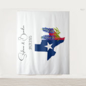 Bluebonnets Blue Floral Texas Wedding Foto Booth Wandteppich (Vorderseite)