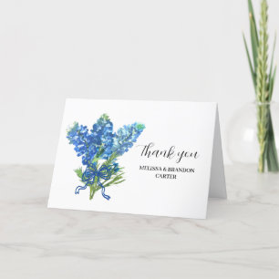 Bluebonnets Blue Floral Texas Wedding Vielen Dank Dankeskarte