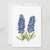 Bluebonnets Blue Floral Watercolor Texas Baby Einladung (Rückseite)
