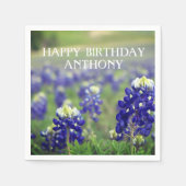 Bluebonnets Blue Flowers Texas Floral Geburtstag Serviette (Vorderseite)