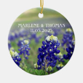 Bluebonnets Blue Flowers Texas Floral Wedding Keramik Ornament (Vorne)