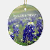 Bluebonnets Blue Flowers Texas Floral Wedding Keramik Ornament (Links)