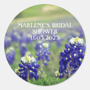 Bluebonnets Blue Flowers Texas Floral Wedding Runder Aufkleber