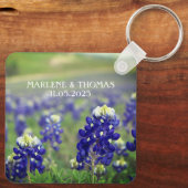 Bluebonnets Blue Flowers Texas Floral Wedding Schlüsselanhänger (Rückseite)