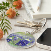 Bluebonnets Blue Flowers Texas Floral Wedding Schlüsselanhänger (Vorderseite rechts)