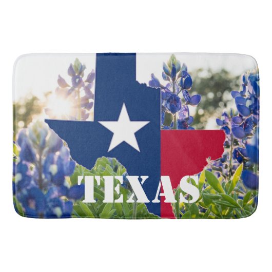 Bluebonnets Blue Flowers Texas texan Floral Badematte (Vorderseite)