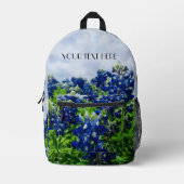 Bluebonnets Blue Flowers Texas texan Floral Bedruckter Rucksack (Vorderseite)