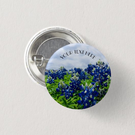 Bluebonnets Blue Flowers Texas texan Floral Button (Vorne & Hinten)