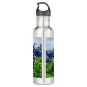 Bluebonnets Blue Flowers Texas texan Floral Edelstahlflasche (Rückseite)