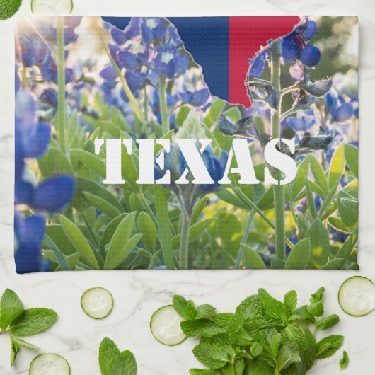 Bluebonnets Blue Flowers Texas texan Floral Geschirrtuch (Gefaltet)
