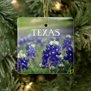 Bluebonnets Blue Flowers Texas Texan Floral Keramikornament