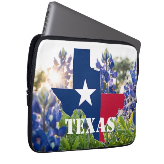 Bluebonnets Blue Flowers Texas texan Floral Laptopschutzhülle (Vorne Rechts)