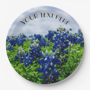 Bluebonnets Blue Flowers Texas Texan Floral Pappteller