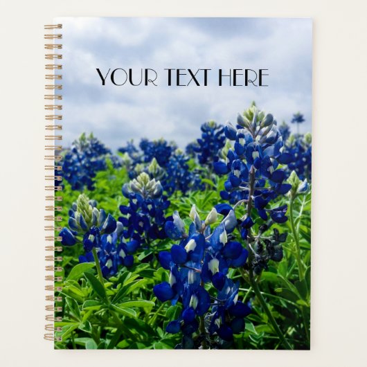 Bluebonnets Blue Flowers Texas texan Floral Planer (Vorderseite)