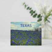Bluebonnets Blue Flowers Texas Texan Floral Postca Postkarte (Stehend Vorderseite)