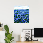 Bluebonnets Blue Flowers Texas Texan Floral Poster (Heimbüro)