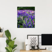 Bluebonnets Blue Flowers Texas Texan Floral Poster (Heimbüro)